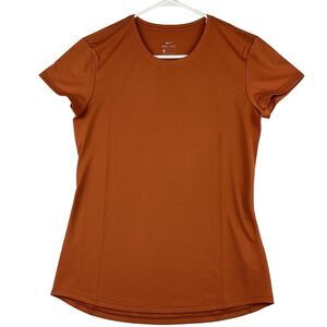 Nike Dri-Fit Trading Shirt Women's Small Rust Fitted Short Sleeves New
